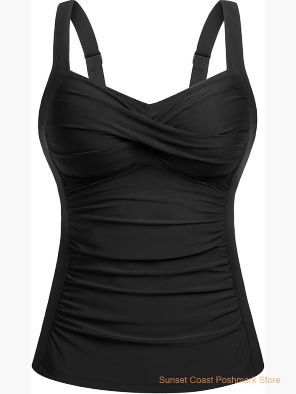 Underwire Tankini Top Tummy Control Twist Front Swim Top